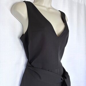 Sam Edelman Sleeveless Cropped Wide Leg Double V Jumpsuit Womens Sz 8
